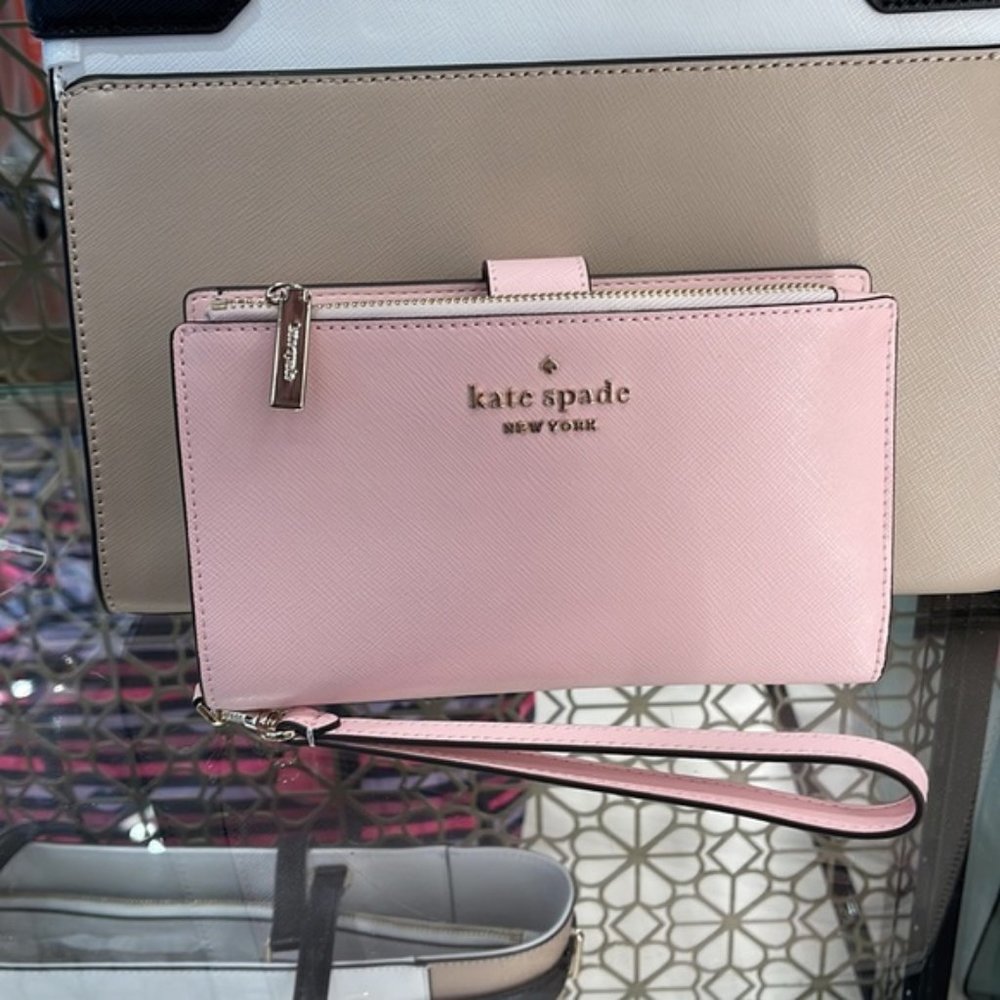 Kate Spade Staci Phone Wallet Wristlet Chalk Pink - Picture 16 of 16